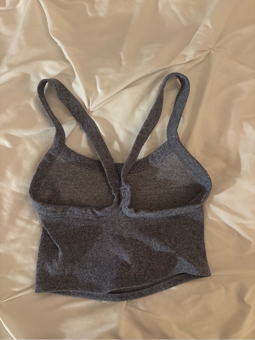 Ribbed Tank Bralette - Black, Gray, Cream, Lavender - Picture 3 of 3